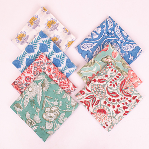 Pañuelo de Algodón Floral Bohemio Hecho a Mano, Ecológico, con Estampado de Bloques, Orgánico, Transpirable, Ligero, Unisex, para las Cuatro Estaciones - Product Image 2