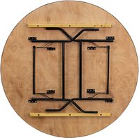 Table de banquet ronde en bois pour événements de mariage Table pliante de cuisine de fête en gros