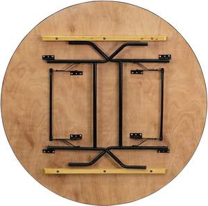 Houten ronde feesttafel voor bruiloften, groothandel, feesten, keuken, opklapbare tafel - Product Image 3