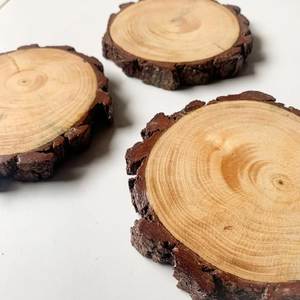 Handcrafted Wooden Round Coasters for Hot and Cold Drinks, Coffee Cups, Tea Mugs, <b>Glasses</b> and Table Protection, Ideal for Home - Product Image 3