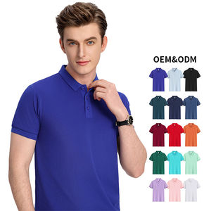 Camiseta de Verano para Hombre, 100% Algodón, Estilo Casual de Negocios, Color Sólido, Bordado, Manga Corta, Cuello Solapa, Estampados, Secado Rápido - Product Image 3