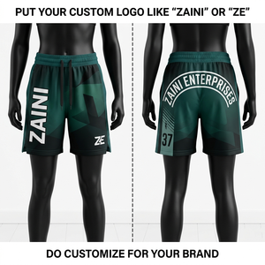 Pantalones Cortos de Baloncesto Personalizados para Hombre, 180 GSM, Poliéster Interlock, Cintura Elástica, Estampado Digital de Monstruos de Dibujos Animados, Fabricación OEM ODM - Product Image 1