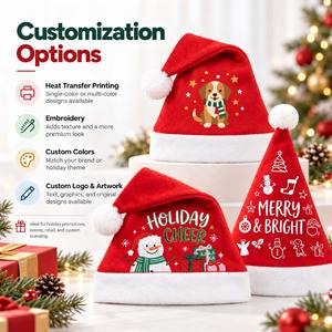 Gorros Navideños Personalizados con Logotipo Bordado e Impreso, Gorro de Santa Claus para Adultos y Niños, para Fiestas de Año Nuevo y Promociones - Product Image 5