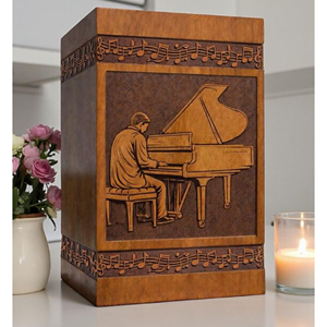 Urne funéraire en bois personnalisée avec musique de piano, gravée, pour hommage commémoratif à la crémation par AYAANS - Product Image 6