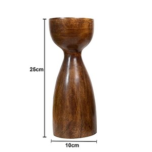 Walnut Wood Turned Spindle <b>Candle</b> Holder | Vintage Farmhouse | Wholesale - Product Image 3