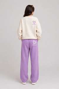 Oneten Womens <b>Light</b> <b>Blue</b> Knit Autumn Tracksuit Set Crew Neck <b>Long</b> <b>Sleeve</b> <b>Top</b> Wide Leg Pants Elastic Waist Side Pockets - Product Image 2