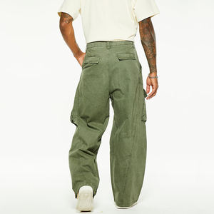 Pantalon cargo personnalisé tendance, coupe large, droite et ample, plusieurs poches, pantalon cargo pour homme - Product Image 4