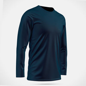 Camiseta de Manga Larga para Hombre de Alta Calidad, 100% Algodón, Lisa, Negra, Ropa de Moda, Transpirable, Cuello Redondo - Product Image 6