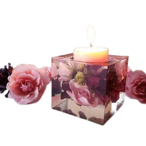Custom Preserved Wedding Bouquet Resin Candle Holder Personalized Flower Preservation Keepsake <b>Cube</b> For Anniversary & Memorial - Product Image 1