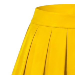 Falda Amarilla Plisada para Animadoras con Ribete de Rayas Blancas y Negras, Uniforme Deportivo para Mujeres y Niñas - Product Image 3