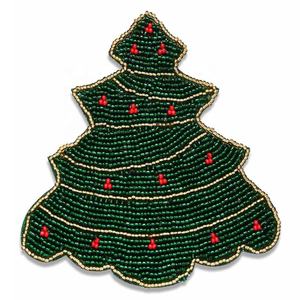 New Arrival Handmade 10cm <b>Christmas</b> <b>Tree</b> Glass Beads Coaster Elegant Decorative Dining <b>Tables</b> Home Decor Gifting India - Product Image 4