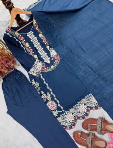 <b>Top</b> Quality Embroidery Sequence Work <b>Indian</b> and Pakistani Clothing Salwar Suit Available at Export Price - Product Image 6