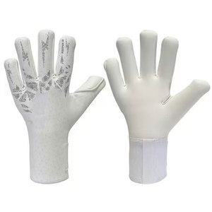 <b>Football</b> Goalkeeper Gloves Full Finger Lightweight Black Blue PU <b>Leather</b> Non-Slip Breathable Adjustable Wrist Strap Hook Loop - Product Image 3