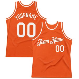 Maillot de basket-ball orange personnalisé en maille sublimée, unisexe, pour adulte, avec nom et numéro d'équipe, débardeur respirant - Product Image 2