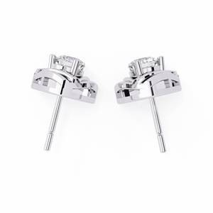 Pendientes Aries Jewel Classic con Diamante Cultivado en Laboratorio de Corte Redondo, Oro de 14K, Certificado IGI, para Regalo, Fiesta y Aniversario - Product Image 4