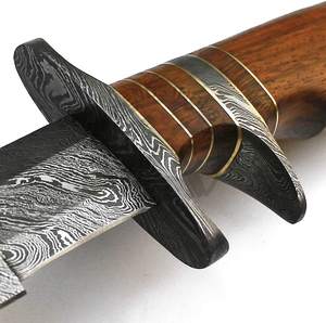 Brand New Custom Handmade 15" Damascus Steel Outdoor <b>Hunting</b> Knife Rose Wood Sub Hilt Handle Sharp Fixed Blade Camping Knife - Product Image 4