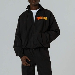 Men's <b>Zip</b> <b>Up</b> Nylon Windbreaker Tracksuit Waterproof Baggy Rain Suit Lightweight Sportswear Set - Product Image 5