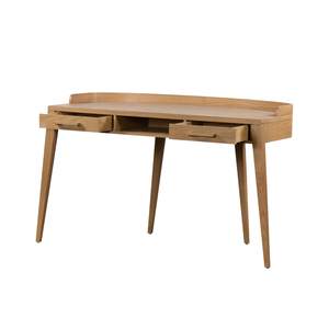 Modern Solid Wood Writing Desk with Drawers Mid Century Home Office <b>Study</b> <b>Table</b> Walnut Finish Wooden Work Desk - Product Image 3