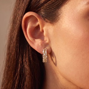 Pendientes de Aro de Oro Amarillo de 9K con Diamantes Cultivados en Laboratorio de 0.806CT, Corte Mixto Redondo, Pera, Princesa y Esmeralda, Joyería Fina al por Mayor - Product Image 5
