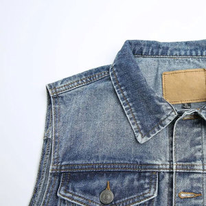 Gilet en jean d'hiver pour homme, respirant, style décontracté avec boutons sur le devant et tissu doux 100 % coton, service OEM - Product Image 4