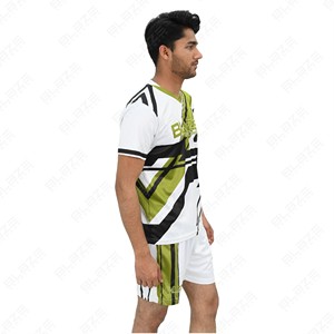 Blaze Sports Wear Soccer Jersey Set V-Neck Short Sleeve Geometric Print Moisture Wicking Polyester Uniform Adult Men 19 - Product Image 3