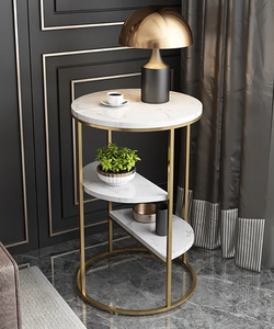 Customized 3 Tier <b>Table</b> Luxury Furniture Marble Top Round <b>Side</b> <b>Table</b> Gold Plated for Living Room, Hotel, Office Home Designer - Product Image 1