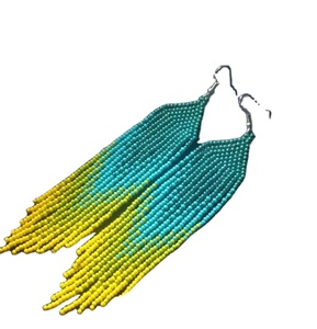 Perles de rocaille Cadeau religieux chrétien NewDesign Boucles d'oreilles en perles de style bohème personnalisées Broderie longue goutte avec qualité - Product Image 3