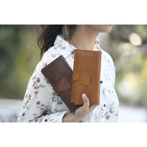 New Style Hot Selling Real Handmade Crunch Leather Clutch Wallet Stylish Casual Full Grain Leather Three Fold Clutch For Women - Product Image 6