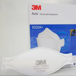 3M Disposable Respirator 9320A+ P2/FFP2 5-Layer Non-woven Flat-Fold Mask with <b>Elastic</b> <b>Headband</b> for Anti-Air Pollution - Product Image 1