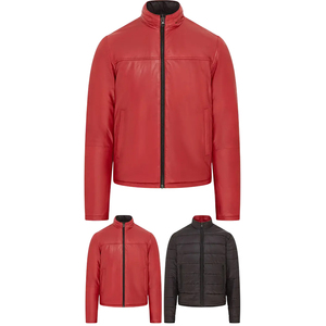 Dernières vestes matelassées en cuir personnalisées avec logo, manteau matelassé pour homme résistant au froid, vêtements d'extérieur de haute qualité, veste d'hiver authentique - Product Image 1