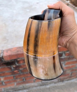Elegante Taza de Cuerno de Búfalo Pulido con Diseño Animal, Artesanía Natural para Beber a Diario y Decoración del Hogar - Product Image 2