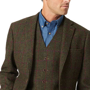 Veste Kilt en Tweed Vert Argyle Sur Mesure pour Hommes, Vestes en Tweed de Laine de Haute Qualité pour Hommes avec Logo Personnalisé, Excellente Qualité - Product Image 3