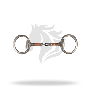 Bridon Eggbutt en cuivre avec rouleaux en acier inoxydable et anneaux plats pour l'équitation et le contrôle de l'entraînement - Product Image 1