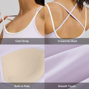 Soutien-gorge de sport noir pour femme avec bordure blanche et logo imprimé, soutien moyen pour l'entraînement et le fitness - Product Image 2