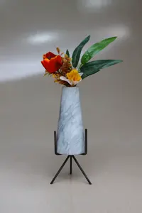 Jarrón de Mármol Estilo Vino, Elegante Decoración Moderna para el Hogar, Jarrón de Cerámica Decorativo para Flores, Centro de Mesa de Lujo - Product Image 3