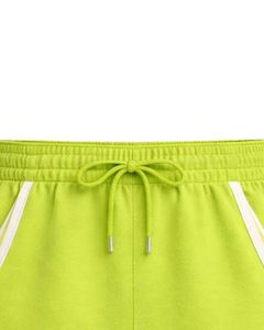 Women <b>Lime</b> <b>Green</b> Sports <b>Shorts</b> Polyester Spandex Breathable Mesh Panel Elastic Waist Drawstring Gym Running Workout Casual - Product Image 5