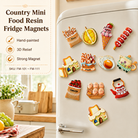Aimants 3D pour aliments Aimants miniatures personnalisés pour réfrigérateur en résine Aimants pour réfrigérateur pour restaurant Déco