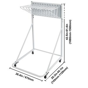 Espositore Mobile Regolabile per Progetti con 12 Staffe Girevoli, Porta-Plan Regolabile in Altezza e Lunghezza per Poster - Product Image 4
