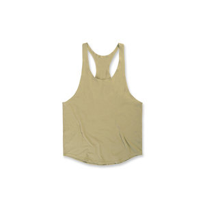 Camiseta sin mangas para hombre, estilo racerback, color sólido, estilo casual de punto, verde oliva, camiseta sin mangas blanca para hombre con estampado Beach Club - Product Image 1