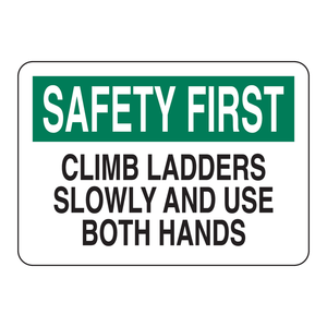 Brady High-Visibility Wall-Mount <b>Ladder</b> <b>Safety</b> Sign Indoor/Outdoor Reflective Traffic Sign Board - Product Image 2