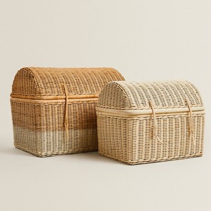 Storage Trunk Rattan Chest of Drawers for <b>Bathroom</b> Living Bedroom Decor Natural Handmade Bag Trunks <b>Basket</b> Organizer - Product Image 4