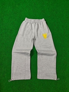 Joggers amples pour hommes, 100% coton, respirants, anti-boulochage, à plis sur le devant, avec cordon de serrage, taille mi-haute, coupe large et épaisse, pour l'hiver - Product Image 1