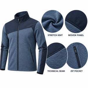 Chaqueta de entrenamiento transpirable con cremallera completa, chaqueta de calentamiento, poliéster y elastano, proveedor de ropa deportiva con logotipo personalizado, suministro al por mayor - Product Image 4