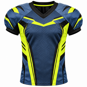 Camiseta de Fútbol Americano Personalizada para Hombre, Diseño Degradado en Verde Hierba, Naranja y Negro, Malla Transpirable, Auténtica y a la Moda - Product Image 1