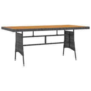 Conjunto de Comedor para Exteriores de 7 Piezas, Ratán PE Gris, Acero y Madera Maciza de Acacia para Jardín - Product Image 6