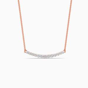 Classic Unisex 14K Solid <b>Gold</b> Rose <b>Gold</b> Synthetic Lab Grown Diamond <b>Necklace</b> Pear-Cut Center Stone Vintage Style Engagement Pave - Product Image 5