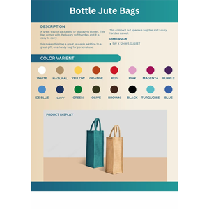 Bolsa de yute natural ecológica para botellas de vino, portabotellas de yute sostenible para una sola botella, embalaje de regalo reutilizable, bolsa para vino para tienda. - Product Image 4