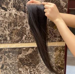 Extensiones de pelo brasileño virgen con cierre de encaje suizo, 5x5 HD mechones de pelo, venta al por mayor - Product Image 3