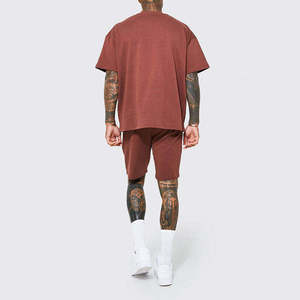 2026 Summer Casual Style Men's Two Piece Set Training <b>Jogging</b> Wear Thermal Breathable 100% Cotton OEM Service Star Figure - Product Image 2