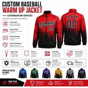 Veste d'échauffement de baseball personnalisée, fermeture éclair intégrale, sublimation, veste d'entraînement d'équipe, polyester respirant pour clubs, écoles, équipes - Product Image 2